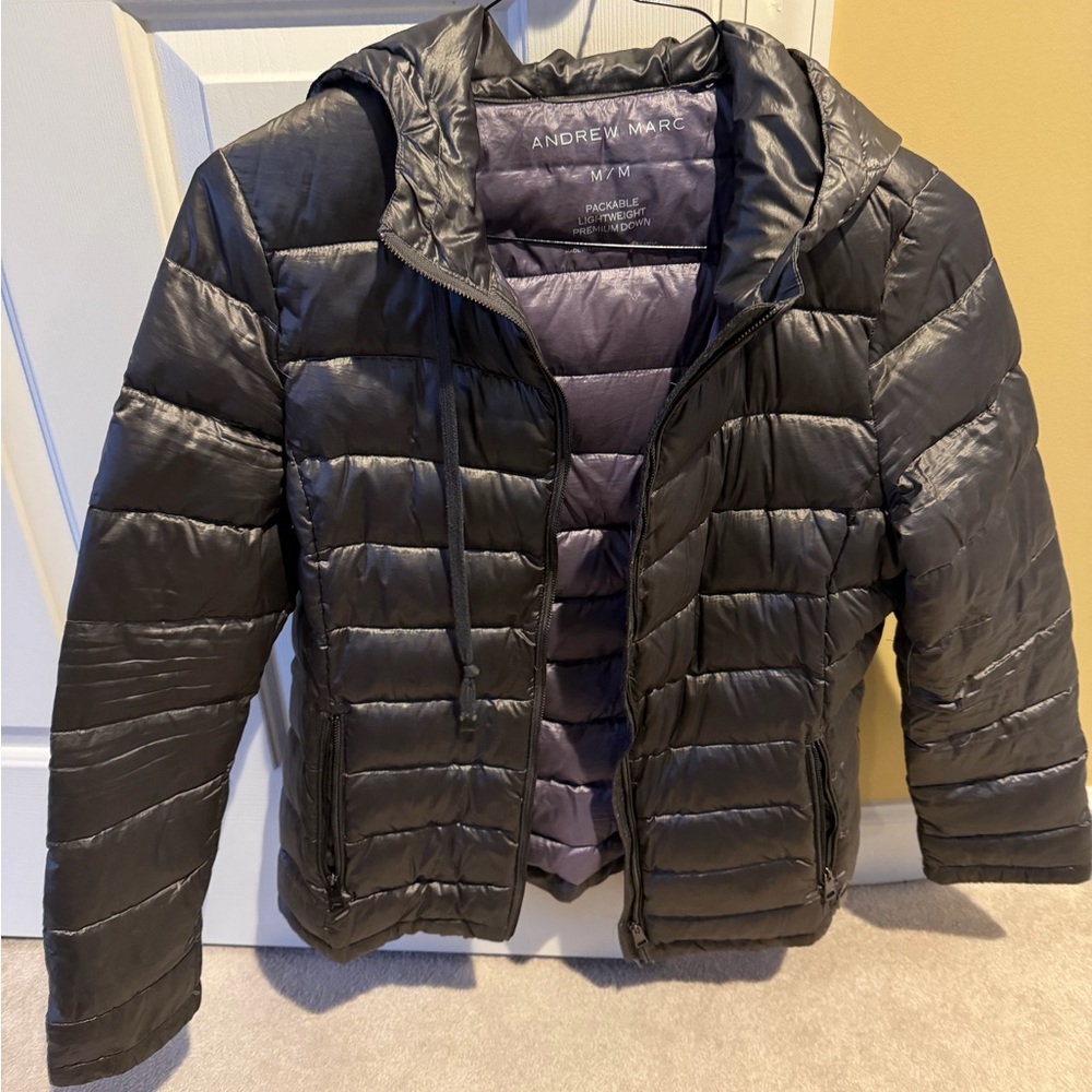 Andrew Marc Charcoal Down Jacket